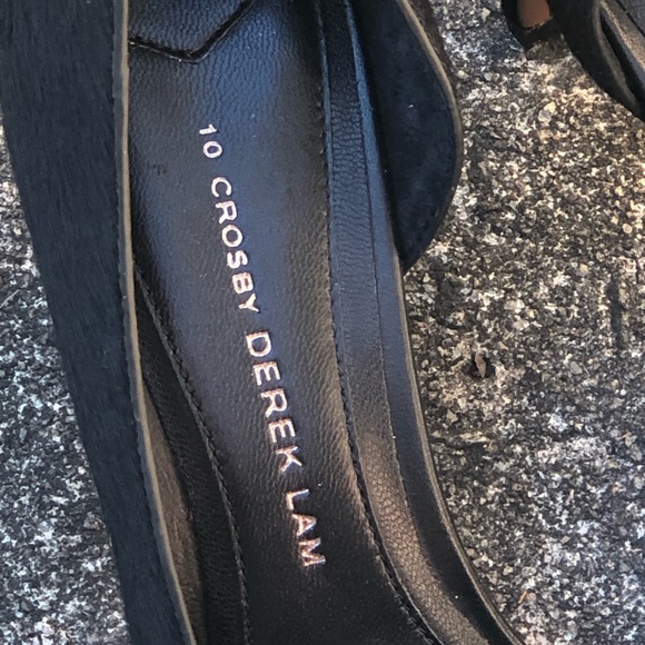 10 Crosby Dereck Lam Black Real Fur High Heels. d’Orsay Pumps, Size 7 1/2 NWOT - Picture 3 of 16